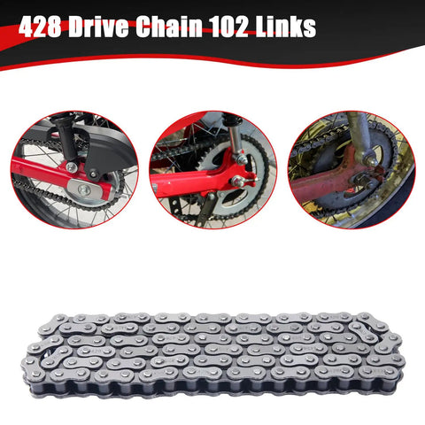 Drive Chain 102 Link With Chain Breaker For 50cc To 125cc 4 Stroke Dirt Bikes ATVs Quad Go Karts Heavy Duty Replacement Chain