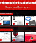 Portable Electric Dot Peen Engraving Machine For Heavy Duty Metal Marking installation guide images detailing setup and usage steps.