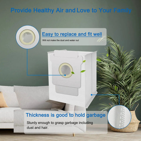14 Pack Automatic Dirt Disposal Vacuum Bags For Roomba I Series S Series And J Series Replacement Bags with easy fit design