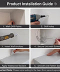 Product installation guide showing steps to secure Universal Ev Charger Protective Cover Outdoor Weatherproof Electric Vehicle Charging Station Enclosure.