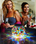 Color Changing Solar Powered Glass Ball Lights For Outdoor And Indoor Decor Mosaic Globe Lamp Waterproof on table