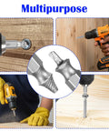 Six Piece Screw Extractor Set for Damaged Screws and Rusty Bolts HSS High Speed Steel Removers shown in use with drill