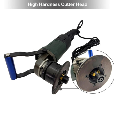 Professional Grade Smooth Operator Electric Handheld Curved Beveling Machine With Zero To Forty Five Degree Adjustable Chamfer Tool and high hardness cutter head.