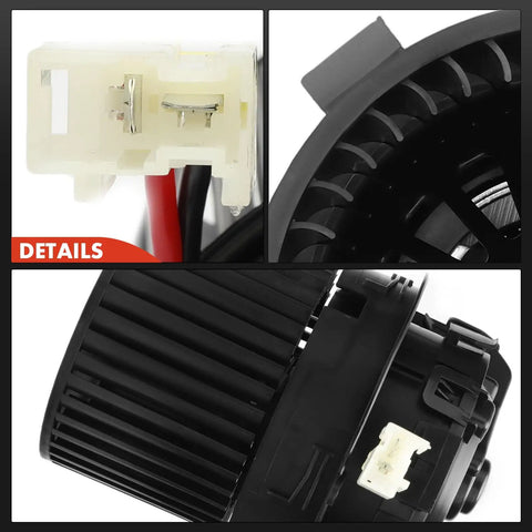 Front Hvac Heater Blower Motor With Fan Cage Assembly Straight Up Plug And Play Replacement For Nissan Leaf 2011 Through 2024 And Nv200, connector view