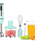 All-In-One 5-In-1 Immersion Hand Blender With 500W Power And Quick-Connect Attachments 860ml Food Chopper 600ml Beaker Milk Frother Egg Whisk 8 Speeds For Purees Smoothies Soups And Infant Meals