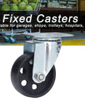 Heavy Duty 3.5 Inch Swivel Caster Wheels Built From Cast Iron With Double Bearings for cart trolley, side view image