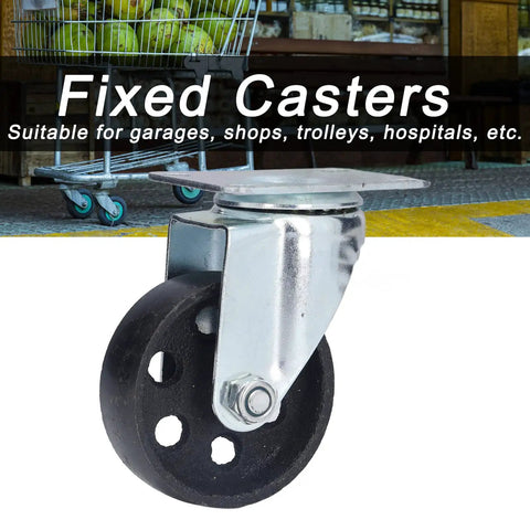 Tough As Nails 3.5 Inch Swivel Caster Wheel With Dual Bearings And Heavy Duty Cast Iron Frame for trolleys, showcasing iron frame and wheel design.