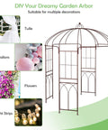 Birdcage Style Garden Arbor With Heavy Duty Metal Frame And Four Climbing Trellises Outdoor Gazebo Pergola Arch For Climbing Plants Wedding And Party Decor Garden Pavilion
