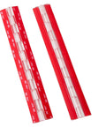 Twelve Inch Transparent Acrylic Piano Hinges Two Pack Self Adhesive Continuous Hinge for easy cabinet and DIY projects.