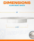 Top Quality White Fire Sprinkler Escutcheon Skirt With A Polished Flush Design dimensions 3.8 inches wide and 2.175 inches high