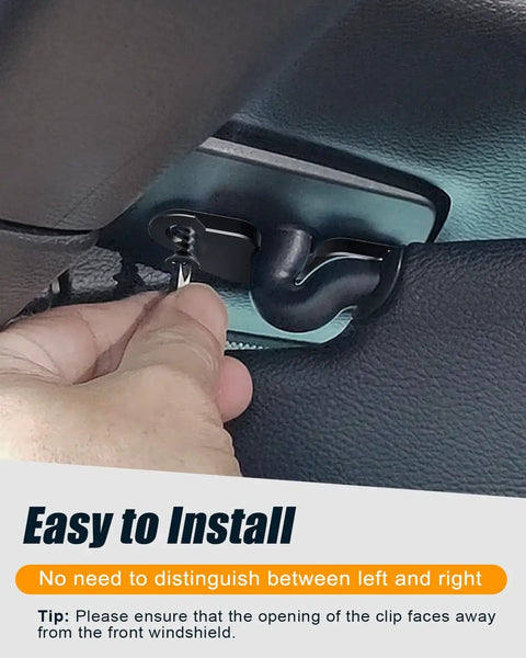 Easy install of Beefed Up Aluminum Sun Visor Repair Kit for Jeep Wrangler and Gladiator showing clip installation