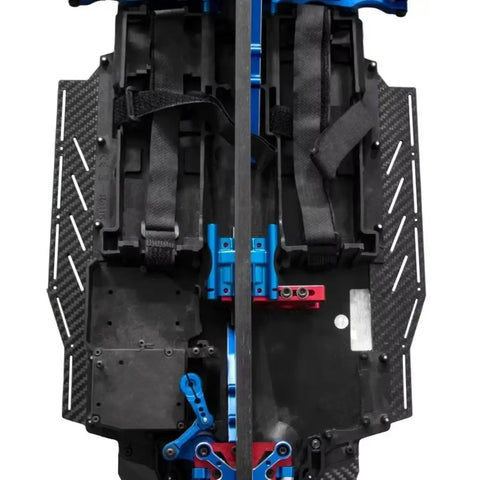Arrma F1 Chassis Frame for Limitless One Seventh RC Car Replacement Left and Right Skid Plates Set, carbon fiber detail