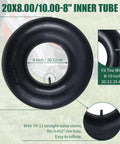 Two Pack 20X8.00/10.00-8 Inner Tubes With TR-13 Valve Stem for lawn mowers, tractors, wheelbarrows, ATVs, go-karts, and more