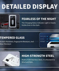 Tough As Nails Wall Mount Charging Station Box displaying tempered glass and stainless steel detailing for secure cable organization.