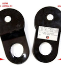 Beefy 10 Ton Aluminum Wheel Snatch Block With Steel Sheath Pulley For Offroad Recovery And Winch Accessory, Delivers 22000 Lbs Capacity, Heavy Duty Aluminum Gear Block For 4x4 Adventures. Black steel snatch blocks shown with 9T and 14.5T pull ratings