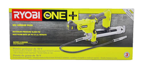 Heavy Duty Grease Gun Kit With 10000 PSI High Pressure And 7.5 Oz Per Minute Flow Quick Prime Air Bleeder Valve Plunger Rod Markings 30 Inch Flex Hose Includes 1.3Ah Battery And Charger Battery And Charger May Vary packaging