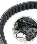 Close-up of Three Pack Go Kart Drive Belt For 30 Series Torque Converter Replacement 5959 203589 on engine setup