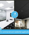 12 Pack Smooth Drop Ceiling Tiles 2x2 Feet Fire Rated Waterproof Reusable Premium PVC No Sag Or Breakage Covers 48 Square Feet