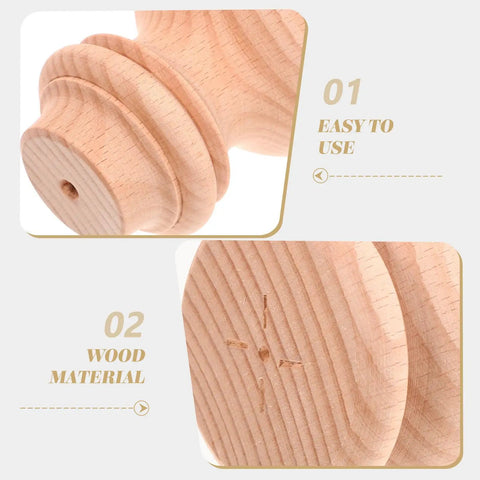 Close-up of Wooden Table Leg Replacement Set Brown Wood Durable Sofa And Couch Feet Leg Extensions for easy furniture repair.