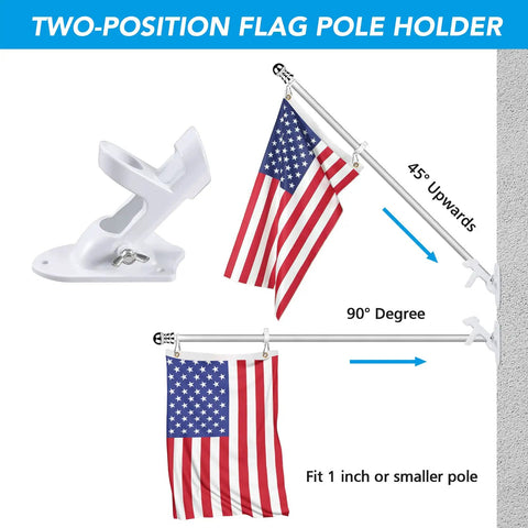 Heavy Duty Aluminum Flag Pole Holder For Outdoor Walls Rustproof Wall Mount Bracket With Stainless Hardware Fits 1 Inch Flag Poles