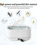 42KHz Ultrasonic Cleaner For Jewelry And Glasses, Watches And Brushes, 480ML Stainless Steel Tank, portable design in use