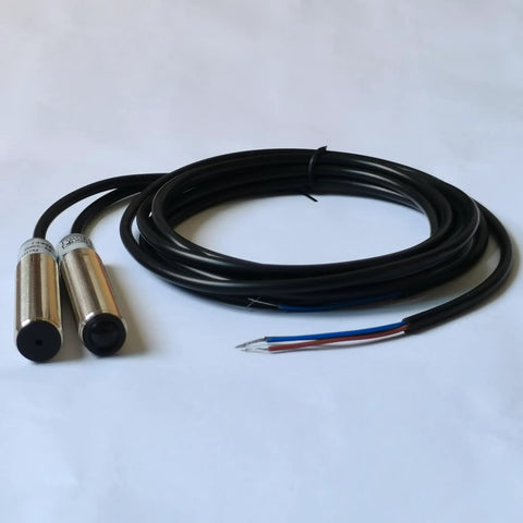 Rugged Outdoor Photoelectric Beam Sensor 0 To 20 Meters Laser Photoelectric Switch With NPN Normally Open Output 6 To 36V DC Ideal For Industrial Automation CNC Gear Doors Conveyors Counting And Positioning, pair with cable