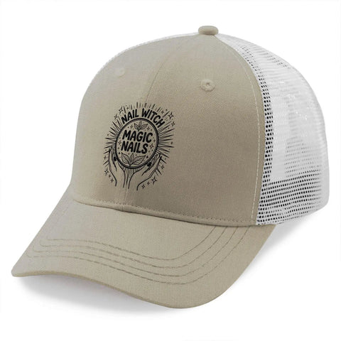 Lightweight Low Profile Trucker Hat For Men Apricot Washed Cotton Dad Cap With Adjustable Strap and mesh back