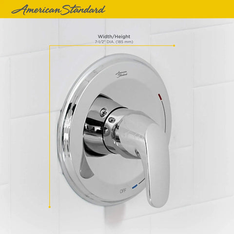 Colony Pro Valve Trim Kit With Ceramic Cartridge Polished Chrome Finish Metal Handle And Escutcheon Plate Includes One Piece Cartridge