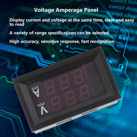 Dual LED Voltmeter Ammeter Panel Meter For Electronics Projects Up To 50A With Red And Blue Display No Brainer Readout