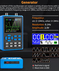 Dual Channel Handheld Digital Oscilloscope Kit With Two Point Eight Inch TFT Display 120 MHz Bandwidth 500 MSPS Sampling Vertical