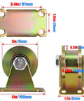 Heavy Duty 3 Inch H Groove Caster Wheel Set For Square Metal Tracks, showing dimensions of galvanized steel caster with mounting plate.