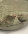 10 Inch Shallow Ceramic Bird Bath Bowl For Outdoors Handmade Garden Bird Bath Water Dish Tabletop Balcony And Lawn Wildlife Waterer With Weather Resistant Glaze Anti Roll Over Safe For Birds To Drink And No Peeling Paint