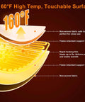 Diagram of Foldable Under Desk Heater With Blanket Cozy Five Fold Plus Size Eight Temperature Levels Leg And Foot Warmer layers