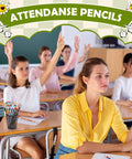 Students in a classroom using 144 Count Attendance Pencils With Erasers For Back To School Kids Assorted Wooden Pencils