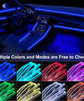 App Controlled Car Interior LED Strip Lights 5 In 1 RGB Color Kit With 16 Million Colors 236 Inches Fiber Optic Music Mode Ambient Lighting
