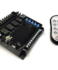 12V DC Remote Control System For Four Motors With Polarity Reversing And Auxiliary Switch Leads, Plug-And-Play RF340-4PR-ASL