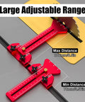 Thin Rip Jig for Table Saw and Router Table, super easy narrow strip cutting, 3/4 x 3/8 U-slot, 1/4 x 3/8 T-slot, red aluminum