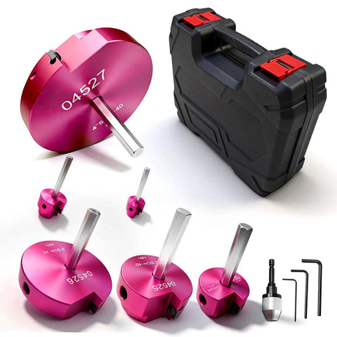 Six Piece Pro Grade PVC Pipe Reamer Kit With Extension And Wrenches For CPVC PPR And ABS Pipes Includes Various Sizes, Case
