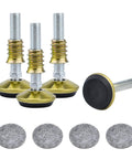 No Sweat Swivel Furniture Leg Levelers Built For Adjustable Glide Tips Heavy Duty Stainless Steel T Nut Foot Cups Four Pack Gold