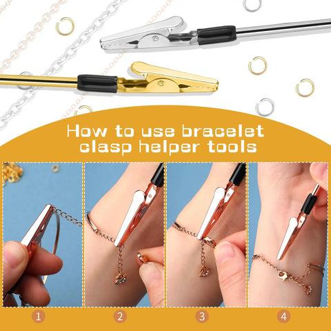 How to use bracelet clasp helper tools with 1320 Pcs Jewelry Making Kit With Crimp Beads Crimp Tubes Knot Covers Bead Tips