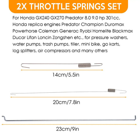 36 Pack Throttle Springs Kit For Honda Briggs And Stratton Small Engines And 2kW To 4kW Generators, 3 springs labeled with sizes