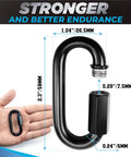 Eight Pack 2.3 Inch Chain Quick Links Heavy Duty Connectors Anti Rust 900 Lb Load Carabiners, dimensions shown