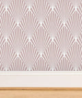 Top Tier Heavy Duty Geometric Stripes Wallcovering With Tough Matte Linen Finish Pvc Free Paste To Paper Pro Grade Home Makeover Game Changer For Kitchens Hallways Or Commercial Spaces in pink geometric stripe design.