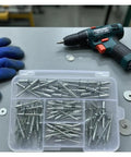 Silver Aluminum Blind Rivet Kit M3 Dome Head Pop Rivets 100 Piece DIY Friendly Set For Furniture Hardware Rust Resistant Easy Install