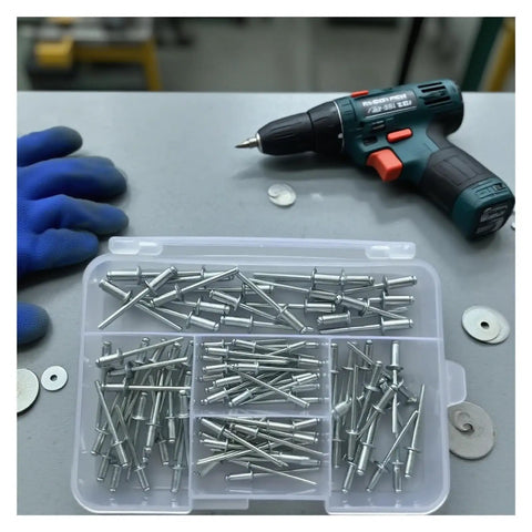 Silver Aluminum Blind Rivet Kit M3 Dome Head Pop Rivets 100 Piece DIY Friendly Set For Furniture Hardware Rust Resistant Easy Install