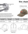 Size display of Ultra Comfy Adjustable Baseball Cap For Women Washed Distressed Low Profile Summer Hat with measurements.