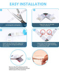 Instructional diagram for L Shape 4 Pin LED Strip Connectors With Adjustable Angles From 90 To 180 Degrees For 10mm Wide 5050 RGB.