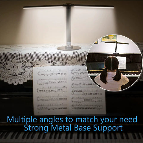 LED Desk Lamp for Home Office and Upright Piano, No-Fuss Rotatable Aluminum Stand, Illuminating Sheet Music