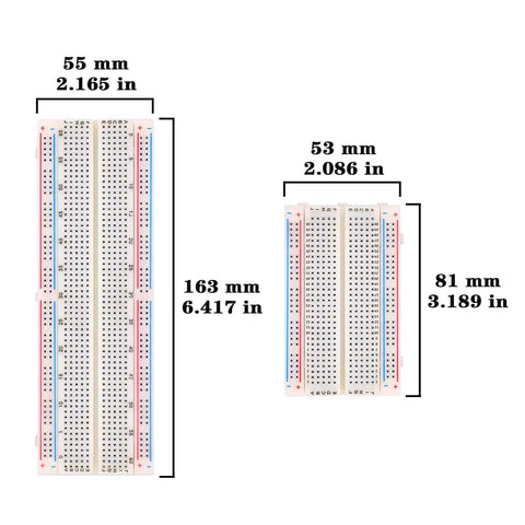 Solderless Breadboard Jumper Wires Kit For Electronics Prototyping With 400 And 830 Tie Point Boards, ABS Plastic Panel