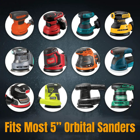 Top Shelf 25 Pack Five Inch Eighty Grit Sanding Discs With Hook And Loop Backing For Random Orbital And Palm Sanders on various sanders.